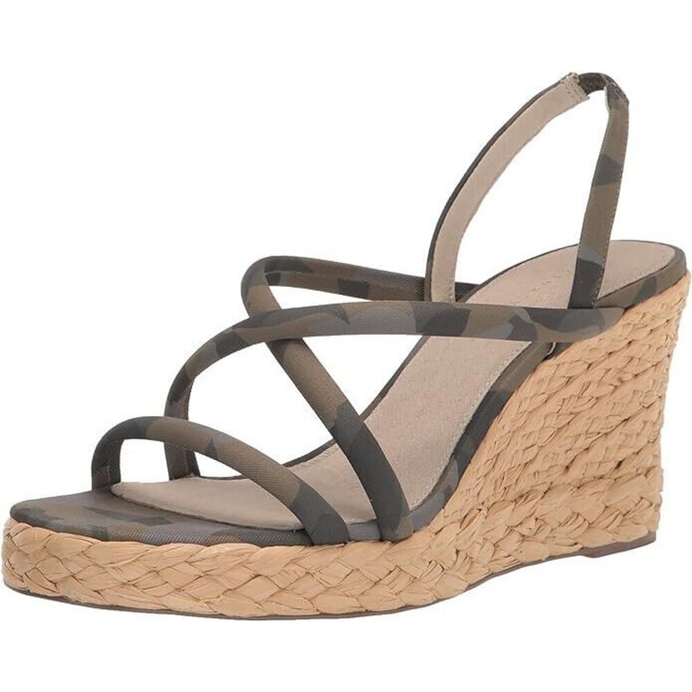 Sanctuary Women's Wilder Leather Wedge Sandal Green Multi 6.5 NEW IN BOX